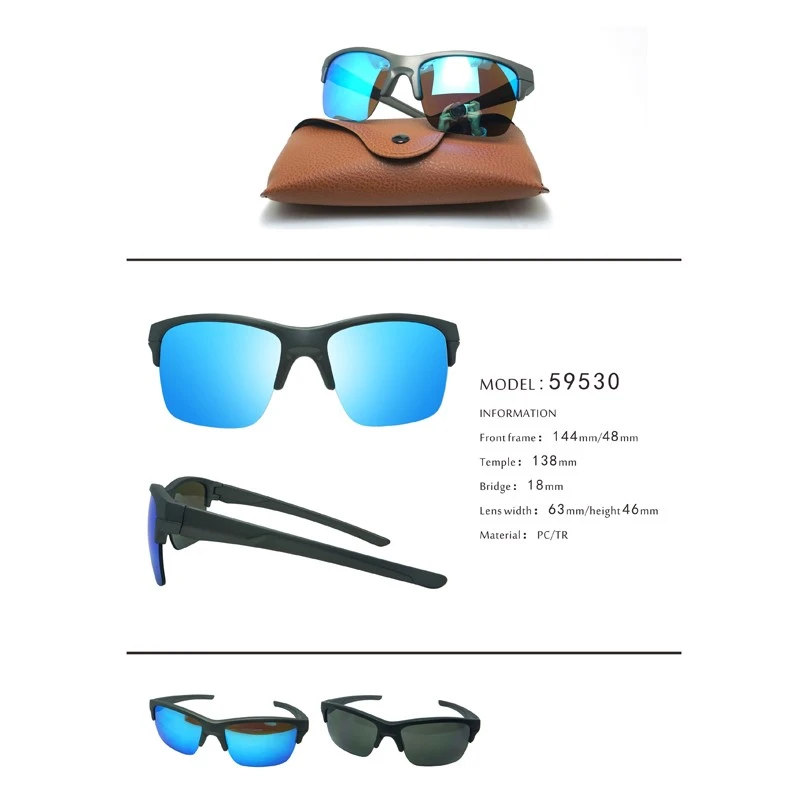 Half Rim Wayfarer Lightweight Sports Leisure Sunglasses for Men Women 59530 1 Half Rim Wayfarer Lightweight Sports Leisure Sunglasses for Men Women 59530 1